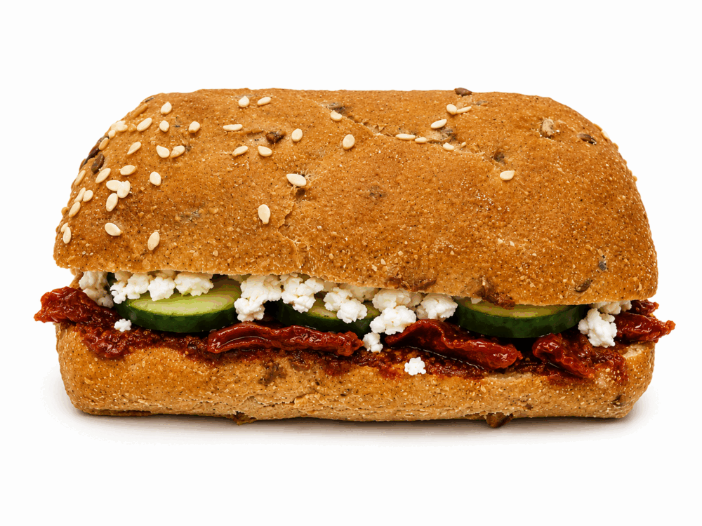 Feta, dried tomatoes & olive paste multigrain · 130 g